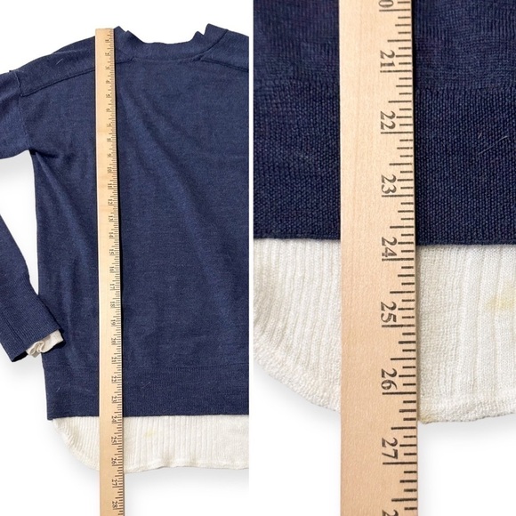 Brochu Walker Wool/Linen Layered Pullover V neck Sweater, Size XS - Picture 15 of 16